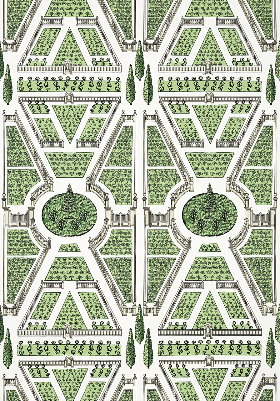 Aerial Garden Wallpaper, Cocolea Natty & Polly, Green, Per roll (68.6 cm × 10.06 m),