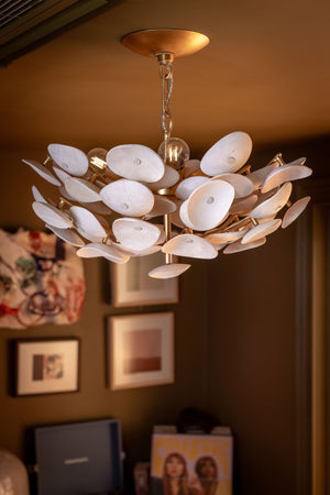 Aimi 3-Light Semi Flush in Vintage Gold Leaf, Corbett Lighting, , ,