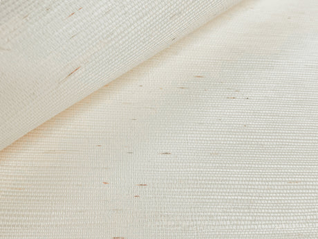 Alabaster White Authentic Grasscloth Wallpaper by Olive et Oriel