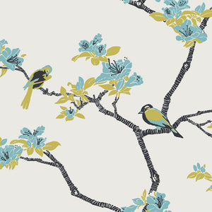 Azalea wallpaper in Waterfront by Natty & Polly, full pattern view