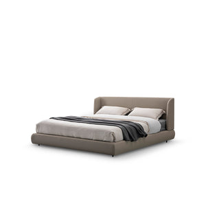 Maison Debrah Bregorra low-profile half leather upholstered bed on matte black legs — view 2