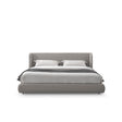 Maison Debrah Bregorra low-profile half leather upholstered bed on matte black legs