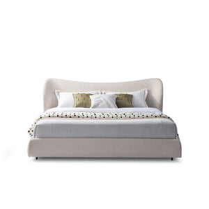 Maison Debrah Avenisse seamless fully upholstered fabric bed on slim matte black legs — view 2