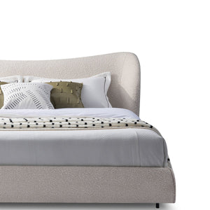 Maison Debrah Avenisse seamless fully upholstered fabric bed on slim matte black legs — view 3