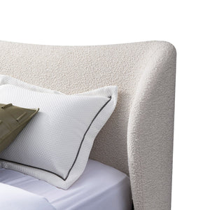 Maison Debrah Avenisse seamless fully upholstered fabric bed on slim matte black legs — view 4