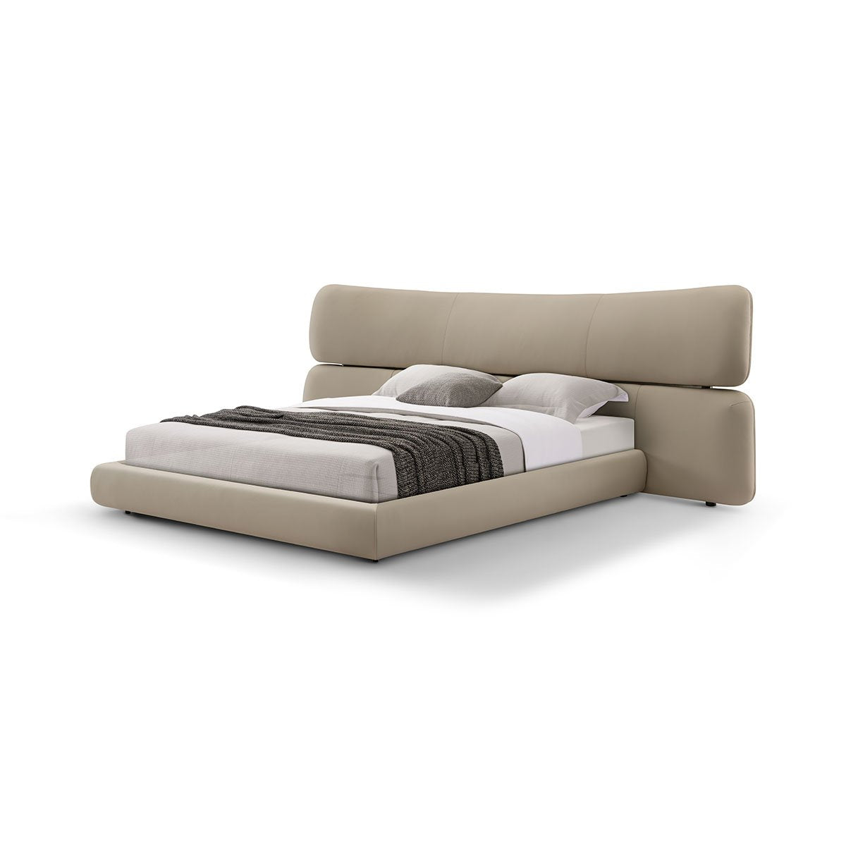 Maison Debrah Aurel contoured upholstered bed with metal decorative details — view 4