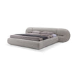 Maison Debrah Calyx sculpted fully upholstered bed on black lacquered metal legs