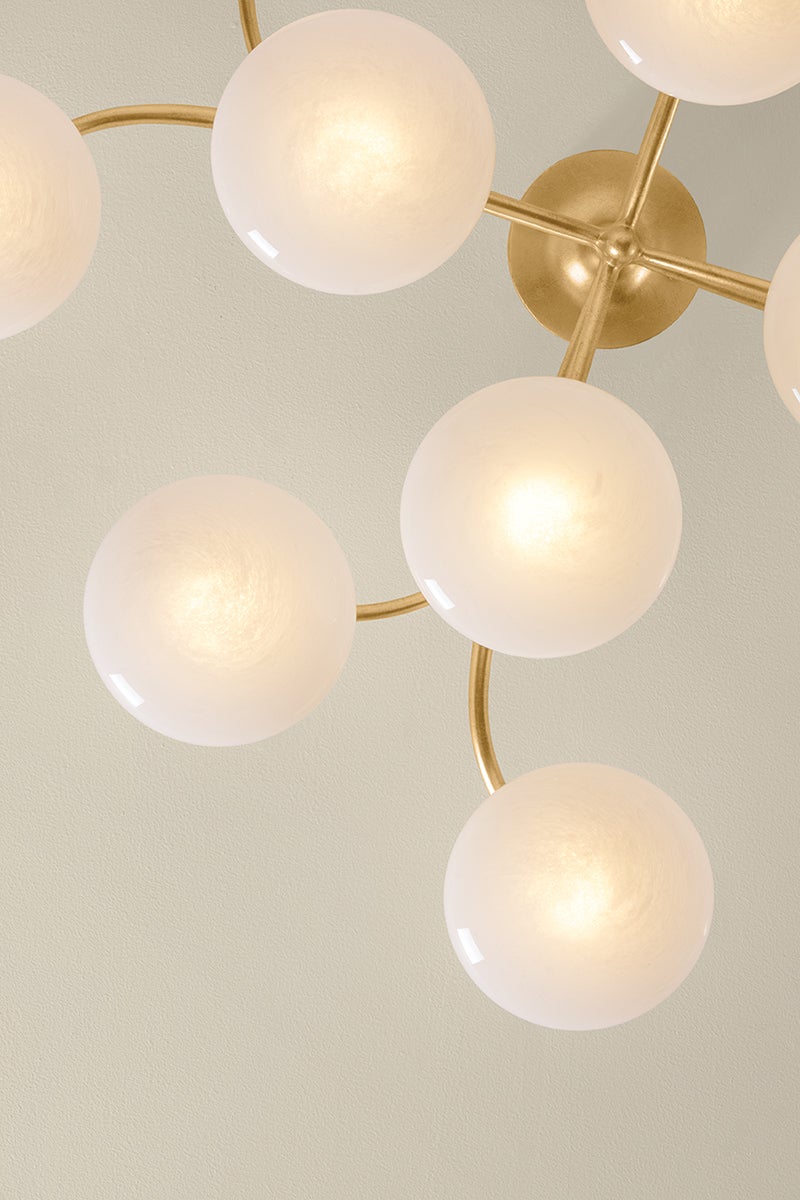 Bayberry 12-Light Close-to-Ceiling in Vintage Gold Leaf – view 4