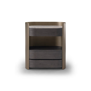 Mirel Counter-Height Desk with Travertine Top and Brass Body, Maison Debrah, , ,