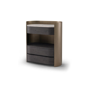 Mirel Counter-Height Desk with Travertine Top and Brass Body, Maison Debrah, , ,