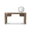 Solin Travertine Dressing Console with Illuminated Round Mirror & Brass, Maison Debrah, , ,