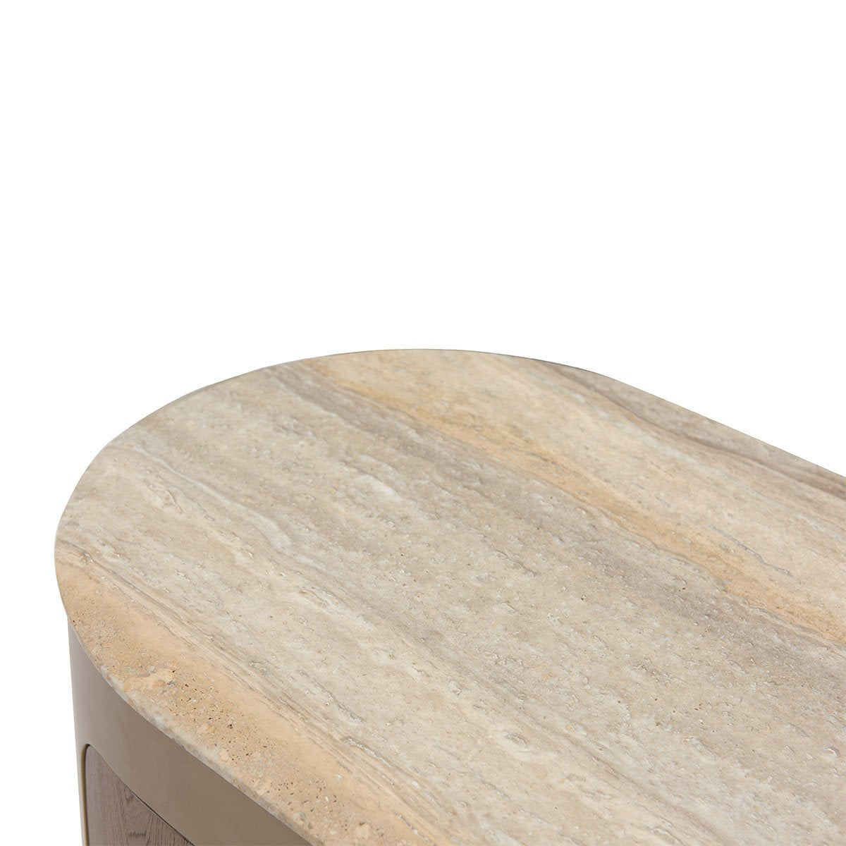 Solin Travertine Dressing Console with Illuminated Round Mirror & Brass, Maison Debrah, , ,