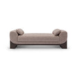Maison Debrah Lynor fully upholstered bench on a light grey ash veneer base