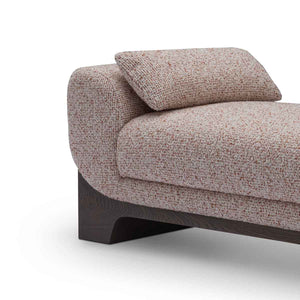 Maison Debrah Lynor fully upholstered bench on a light grey ash veneer base — view 4
