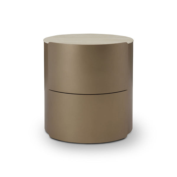 Arvis Cylindrical Brass Nightstand with White Ceramic Top, Maison Debrah, , ,