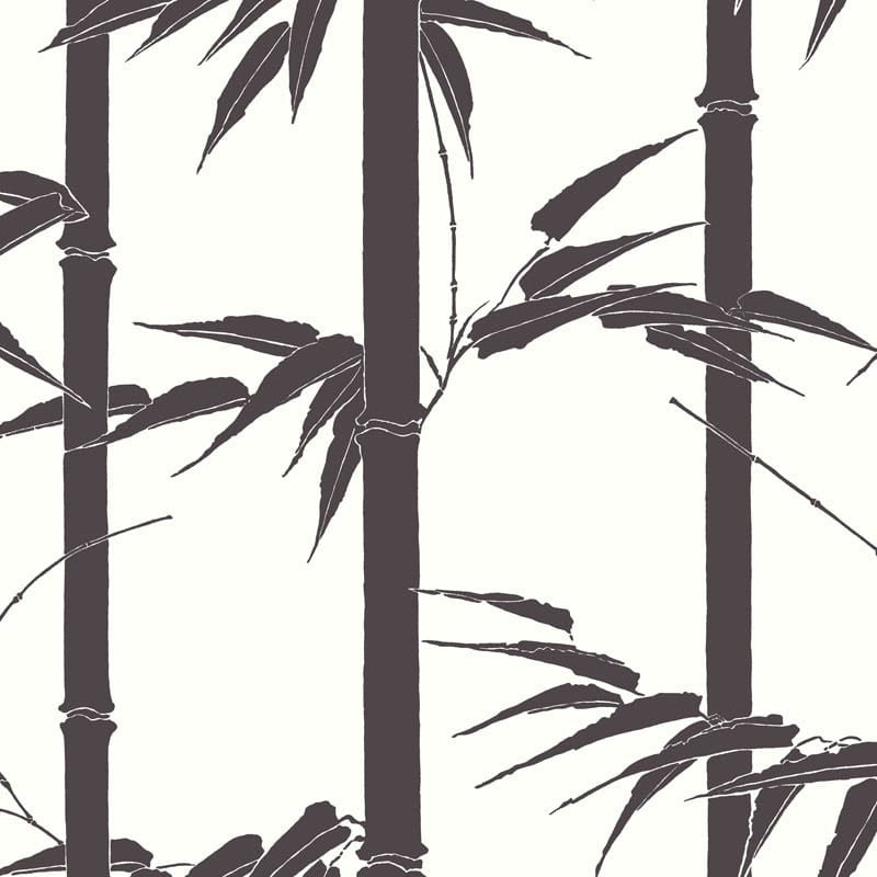 Bamboo Hawaii wallpaper in Coal by Natty & Polly, full pattern view