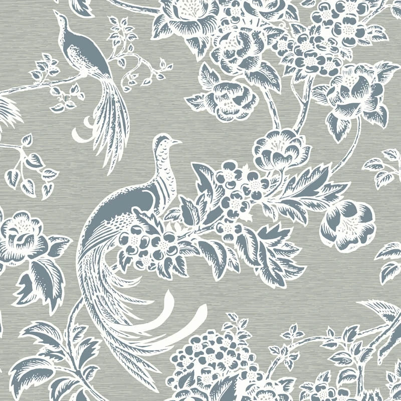 Birds of Paradise Wallpaper, Cocolea Natty & Polly, Dove, Per roll (61.5 cm × 10 m),