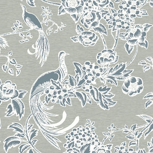 Birds of Paradise Wallpaper, Cocolea Natty & Polly, Dove, Per roll (61.5 cm × 10 m),