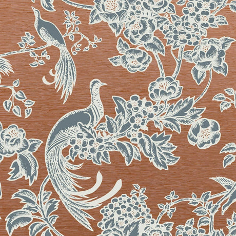 Birds of Paradise wallpaper in Sunset by Natty & Polly, full pattern view
