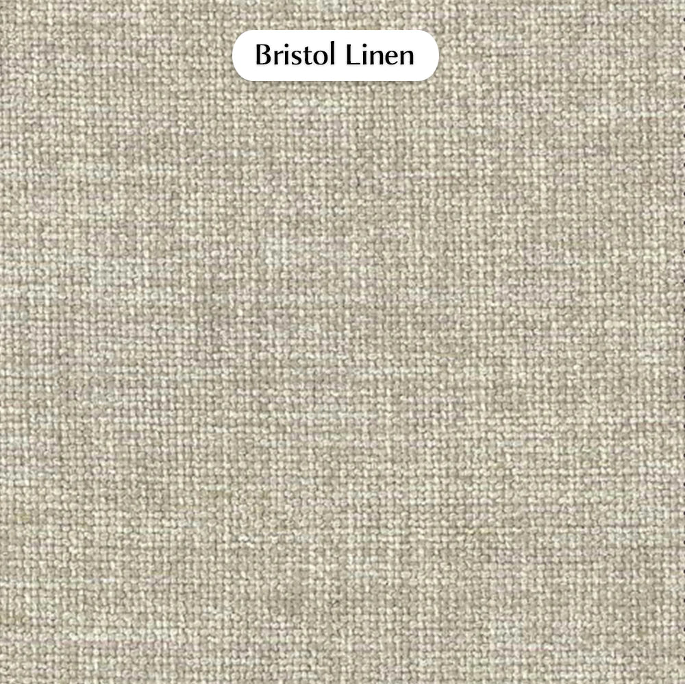 Trend Foot Stool with Bristol, Cocolea, Linen, Chrome,