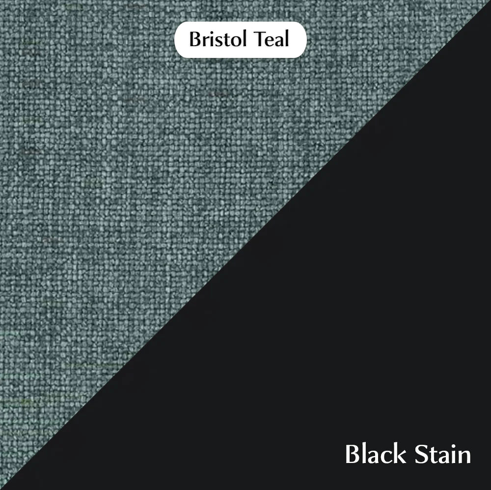 Trend Foot Stool with Bristol, Cocolea, Teal, Powder Coat -Black Satin,