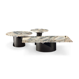 Oslen Black Bvlgari Marble Coffee Table in Rectangular or Round, Maison Debrah, , ,
