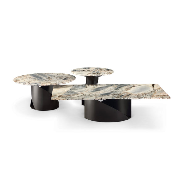 Oslen Black Bvlgari Marble Coffee Table in Rectangular or Round, Maison Debrah, , ,