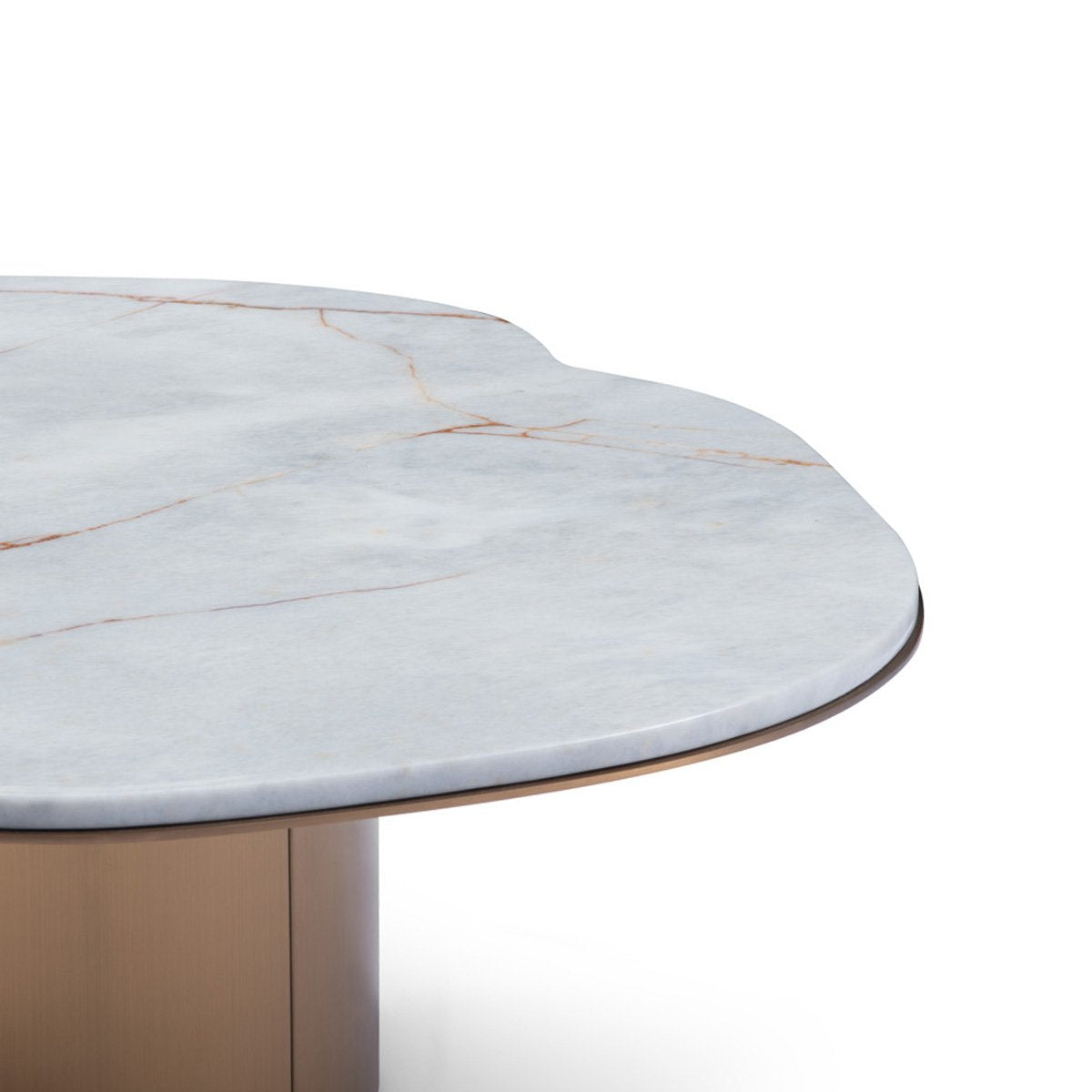 Maison Debrah Maui sapphire marble coffee table with brushed brass frame — view 2