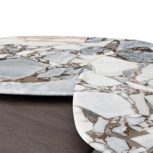 Haven Sapphire Marble Coffee Table with Brass & Grey Elm Base, Maison Debrah, , ,