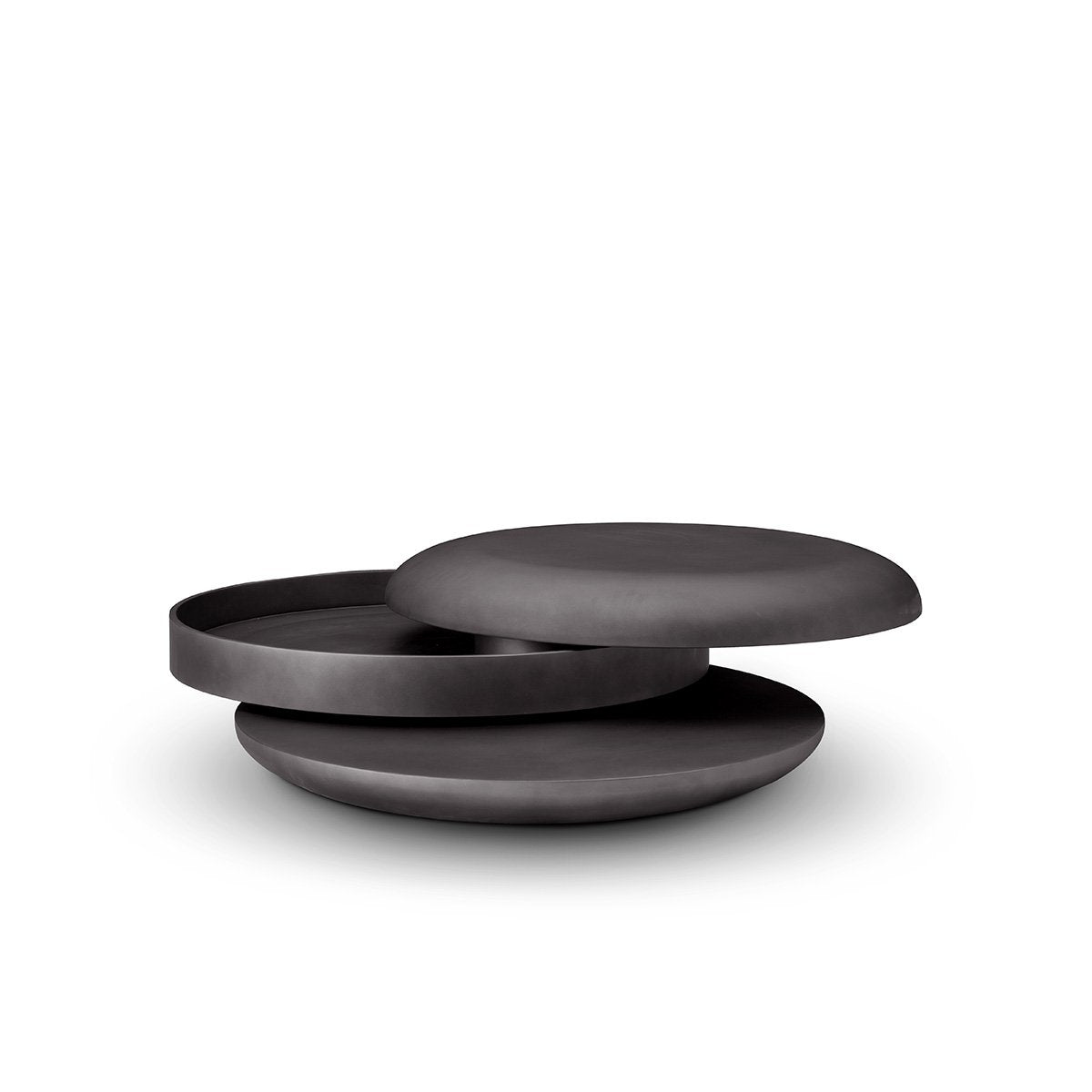 Dover Round Rotating Layered Coffee Table in Dual Grey, Maison Debrah, , ,