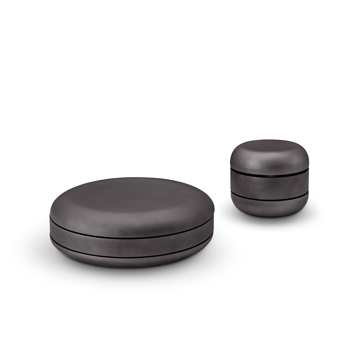 Dover Round Rotating Layered Coffee Table in Dual Grey, Maison Debrah, , ,