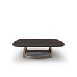 Wavon Square Coffee Table in Dark Oak with Arched Brass Base, Maison Debrah, , ,