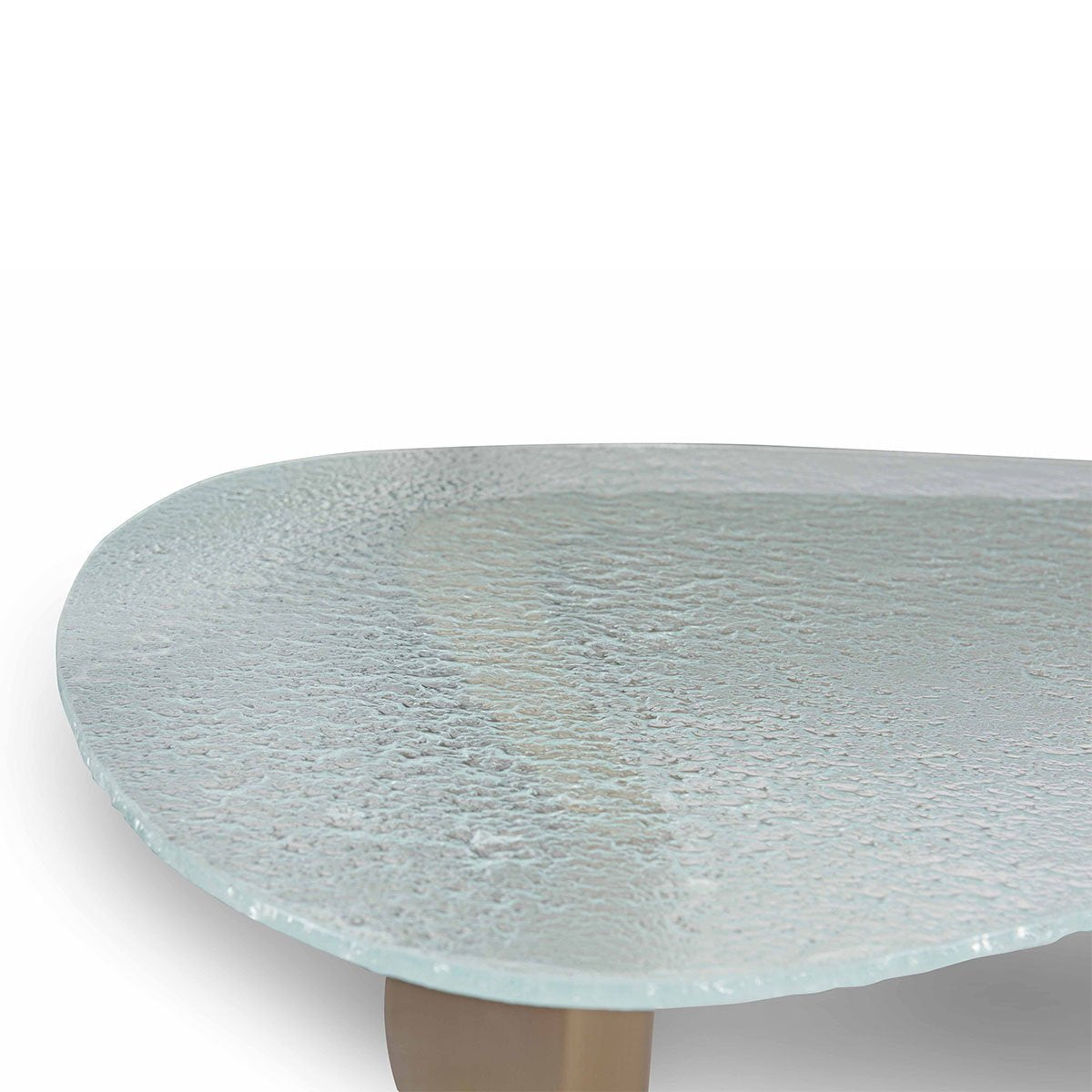 Sylor Rippled Glass Coffee Table on Metallic Brass Base, Maison Debrah, , ,