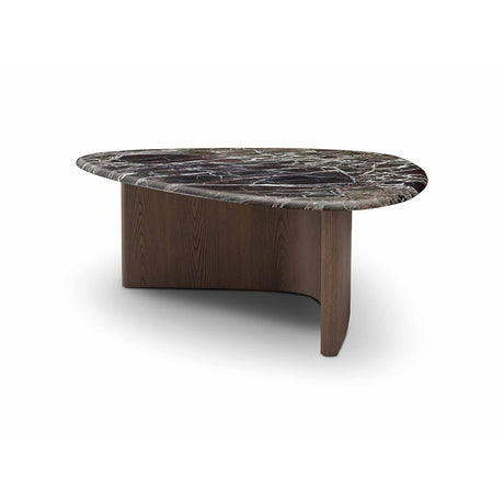 Maison Debrah Turin green marble coffee table on an elm veneer base — view 2
