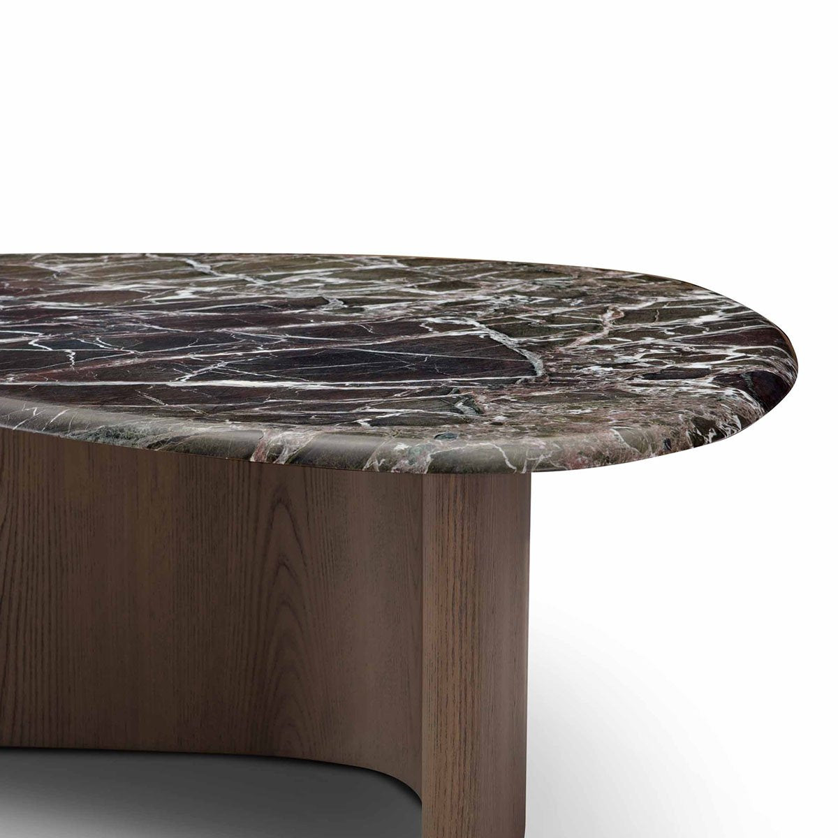 Turin Green Marble Coffee Table on Elm Veneer Base, Maison Debrah, , ,