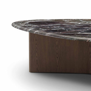 Turin Green Marble Coffee Table on Elm Veneer Base, Maison Debrah, , ,