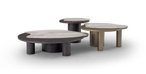 Marsten Kidney-Shaped Travertine Coffee Table with Brass Legs, Maison Debrah, , ,