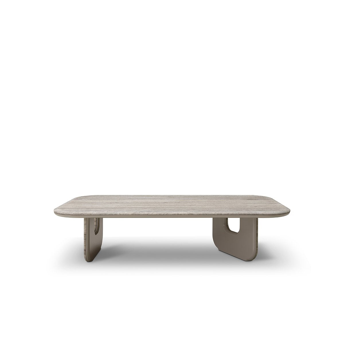 Heslor Travertine Coffee Table with Khaki Gloss Lacquer Legs, Maison Debrah, , ,