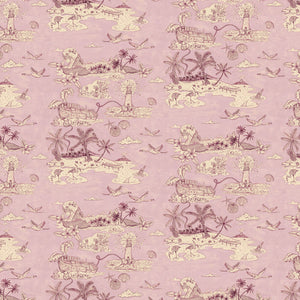 Castaway wallpaper in Mauve by Natty & Polly, full pattern view