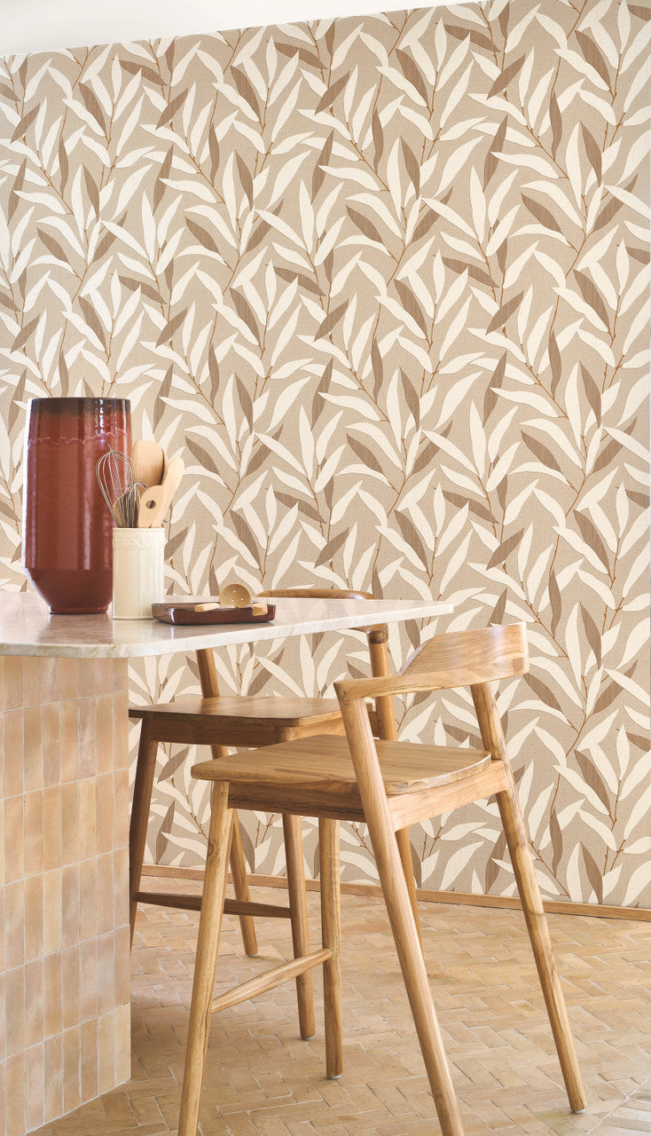 Alba Wallpaper, Cocolea Natty & Polly, Cappuccino, Per roll (53 cm × 10 m),