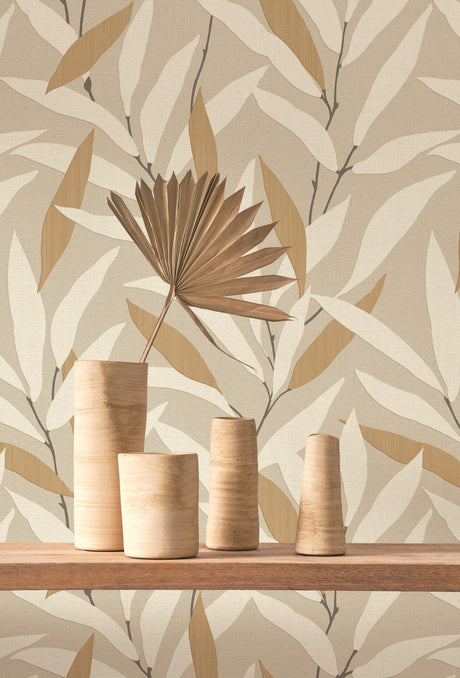 Alba Wallpaper, Cocolea Natty & Polly, Beige / Linen, Per roll (53 cm × 10 m),