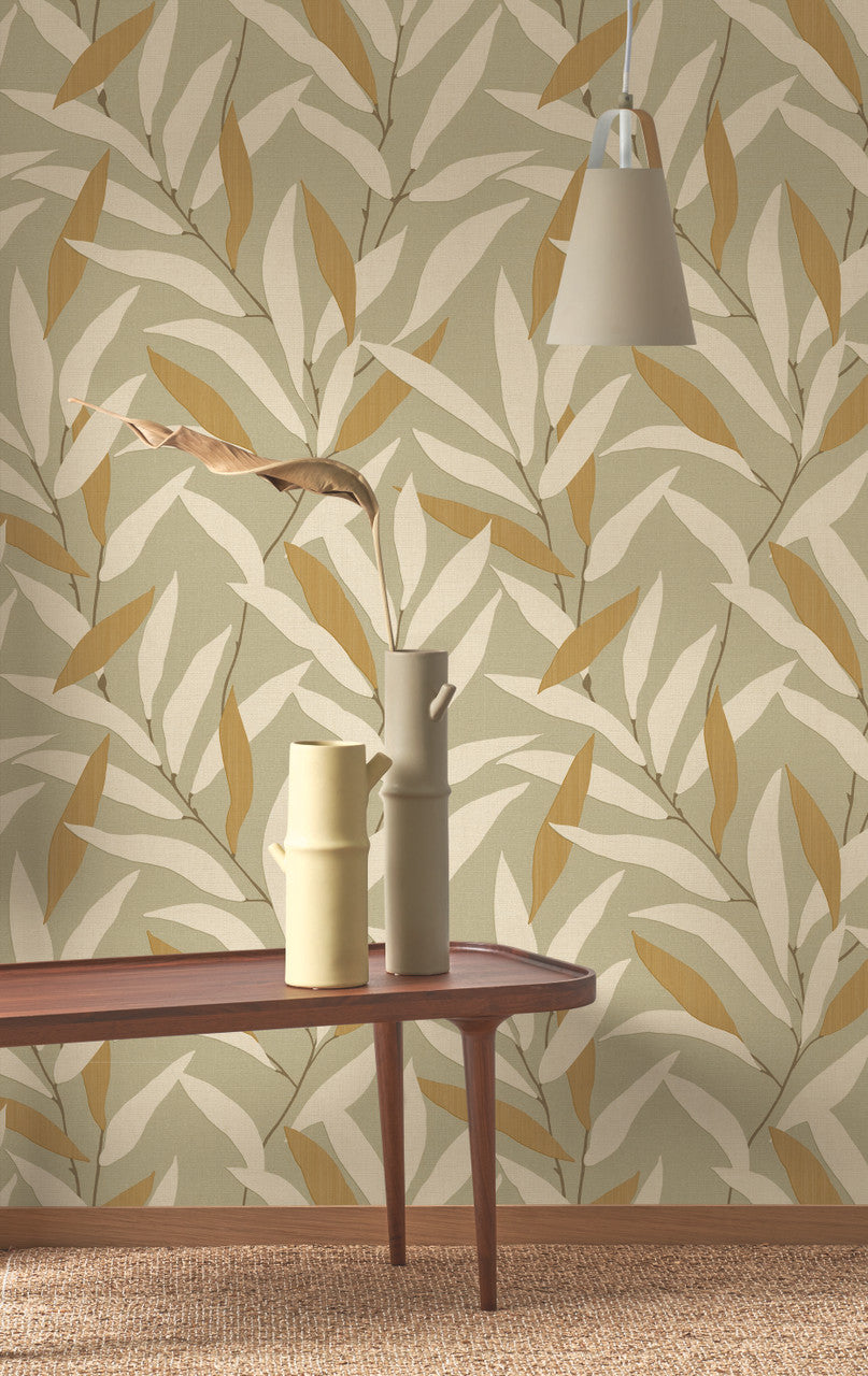 Alba Wallpaper, Cocolea Natty & Polly, Sage Green, Per roll (53 cm × 10 m),