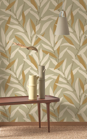 Alba Wallpaper, Cocolea Natty & Polly, Sage Green, Per roll (53 cm × 10 m),