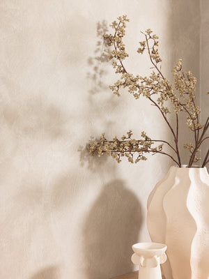 Plain Matte wallpaper in Taupe by Natty & Polly, close-up of the pattern and texture