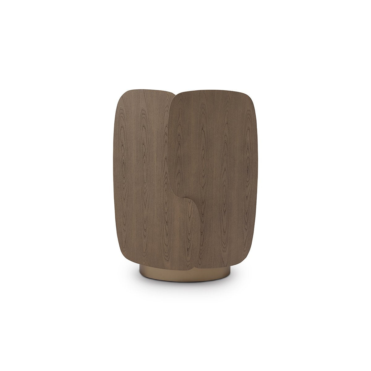 Maison Debrah Ison light grey elm display cabinet with mirrored back and brass base