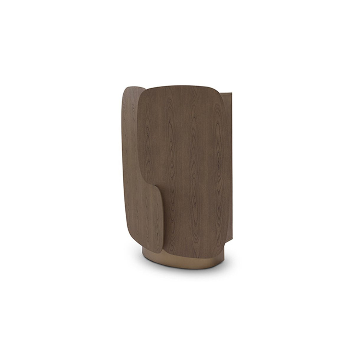 Maison Debrah Ison light grey elm display cabinet with mirrored back and brass base — view 2