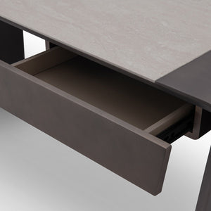 Evrosia Ceramic Top Desk in Soft Grey Dual-Tone Finish, Maison Debrah, , ,