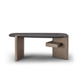 Isoria Dark Grey Elm Veneer Executive Desk with Brass Drawers, Maison Debrah, , ,