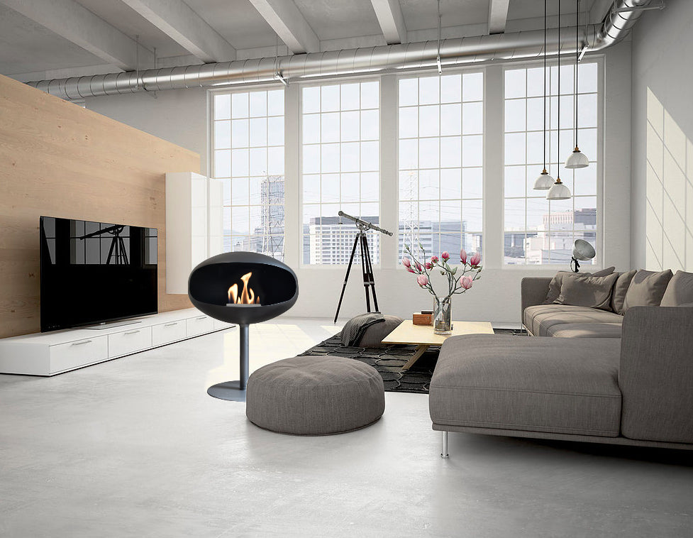 Cocoon Fires Pedastal Standing ALL BLACK - Ethanol Fireplace, Cocolea, , ,