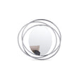 Maison Debrah Corven round mirror with overlapping brushed bronze rings on matte beige backing